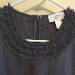 Grey ruffled sheath dress. Size 2 Ann Taylor Loft